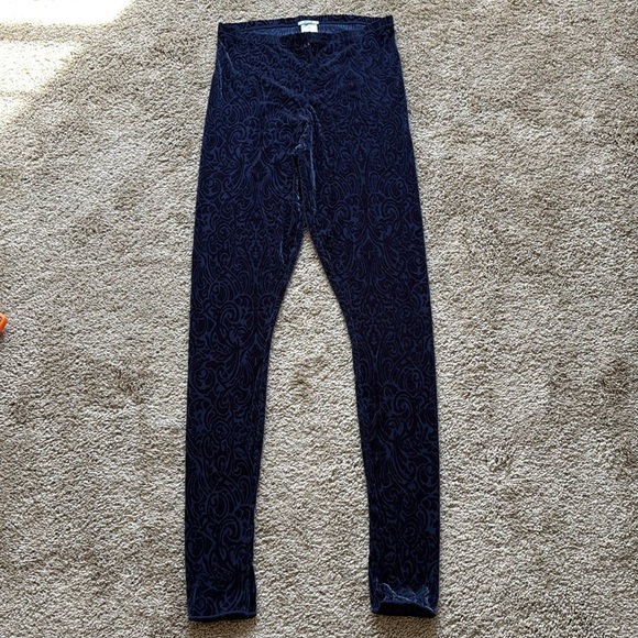 Wolford Ada Leggings Sapphire Blue Velvet Pattern Leggings - Picture 3 of 8
